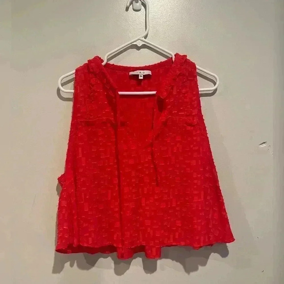 IRO Red Orange Ragnhild Textured Swing Tank Blouse - Picture 4 of 7